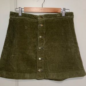 American apparel green corduroy skirt